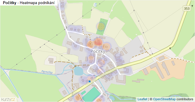 Počítky - mapa podnikání