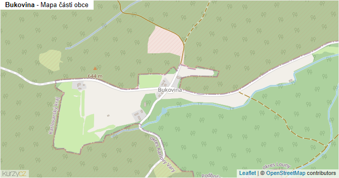 Bukovina - mapa části obce