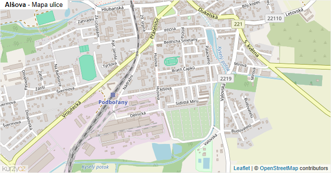 Alšova - mapa ulice