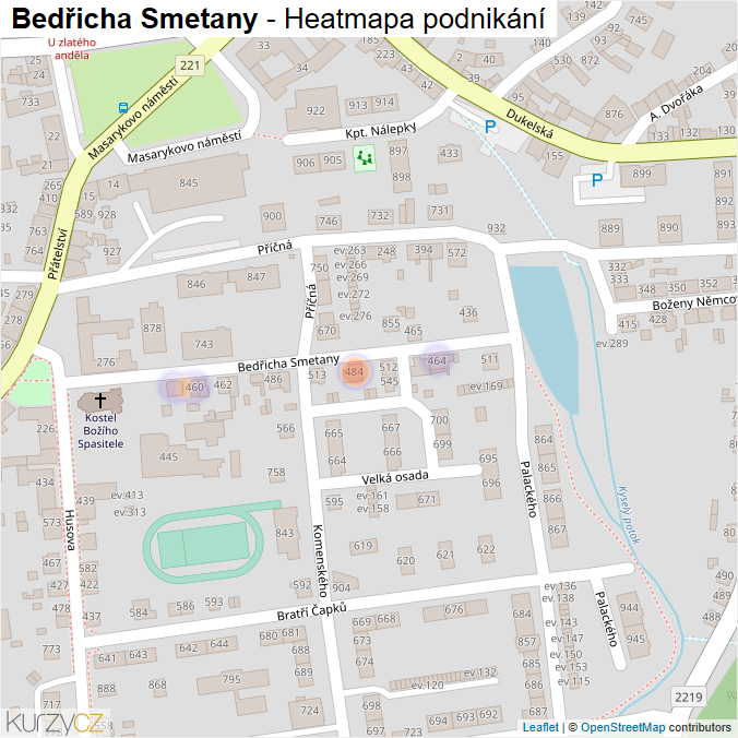 Mapa Bedřicha Smetany - Firmy v ulici.