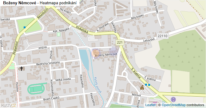 Boženy Němcové - mapa podnikání