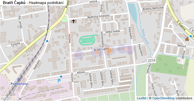 Bratří Čapků - mapa podnikání