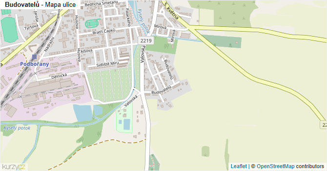 Budovatelů - mapa ulice