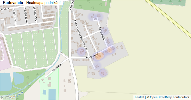 Budovatelů - mapa podnikání