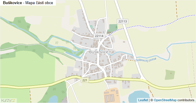 Buškovice - mapa části obce