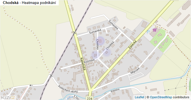 Chodská - mapa podnikání