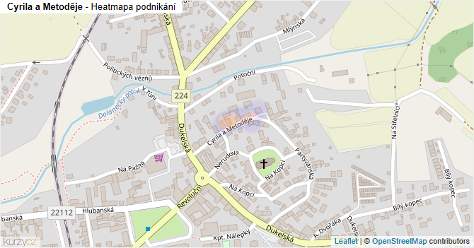 Cyrila a Metoděje - mapa podnikání