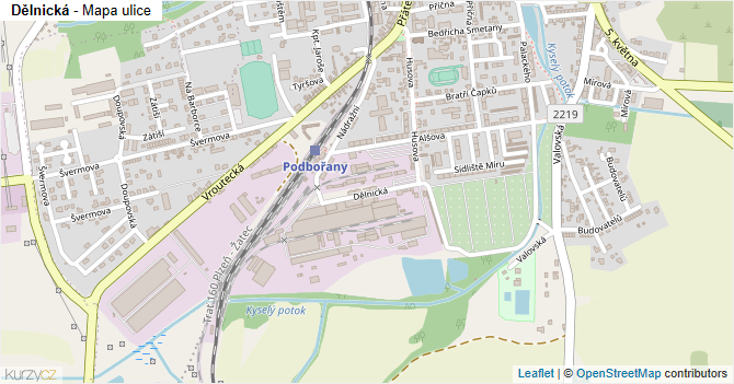 Dělnická - mapa ulice