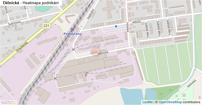 Dělnická - mapa podnikání