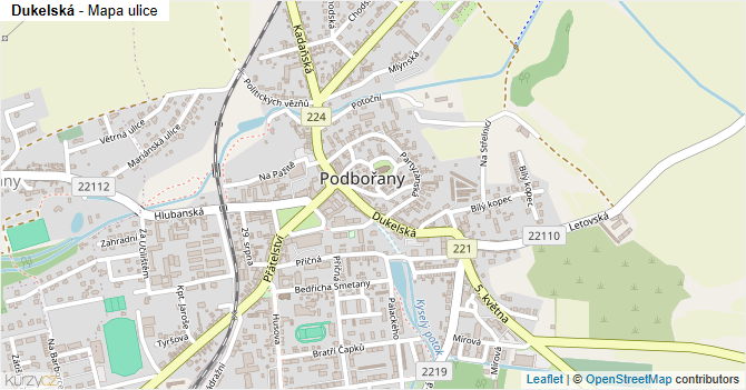 Dukelská - mapa ulice