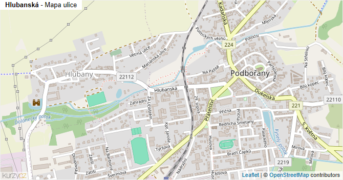 Hlubanská - mapa ulice