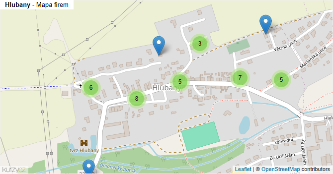 Hlubany - mapa firem