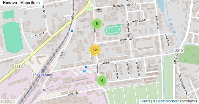 Husova - mapa firem