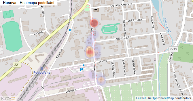 Husova - mapa podnikání
