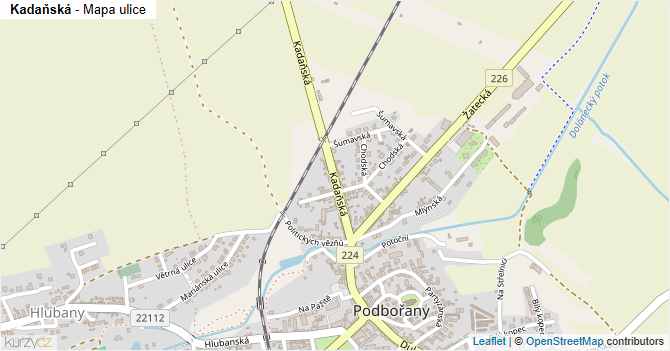 Kadaňská - mapa ulice