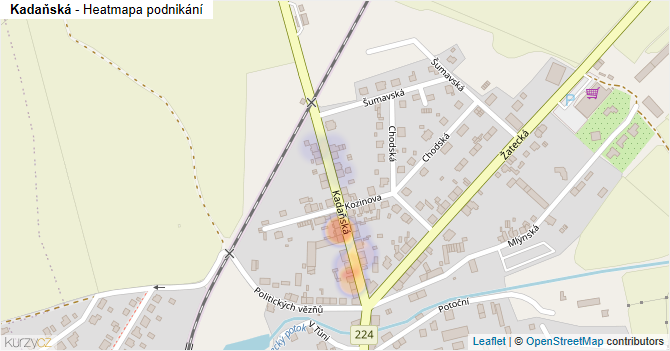 Kadaňská - mapa podnikání