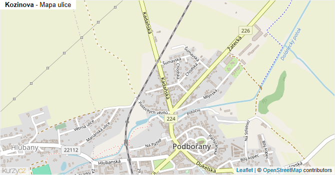 Kozinova - mapa ulice