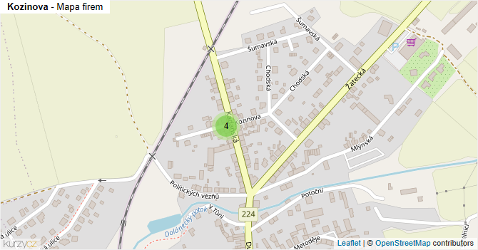 Kozinova - mapa firem