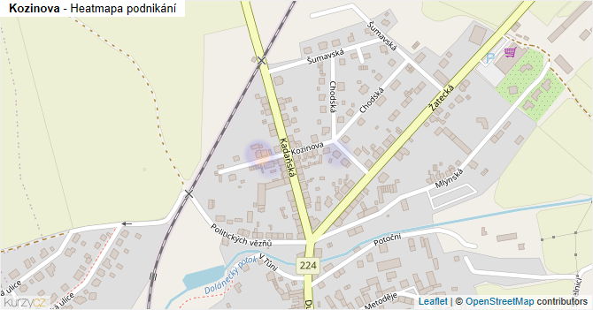 Kozinova - mapa podnikání