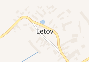 Letov v obci Podbořany - mapa části obce