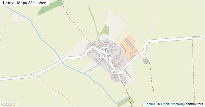 Letov - mapa části obce