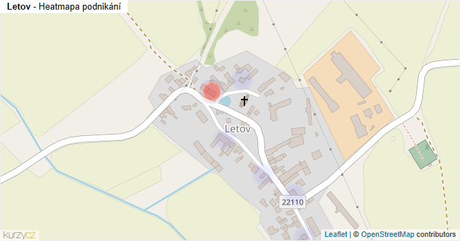 Letov - mapa podnikání