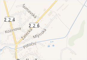 Mlýnská v obci Podbořany - mapa ulice
