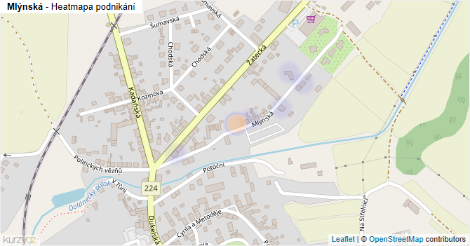 Mlýnská - mapa podnikání