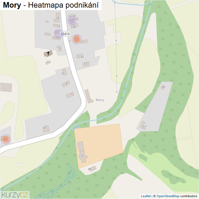 Mapa Mory - Firmy v části obce.