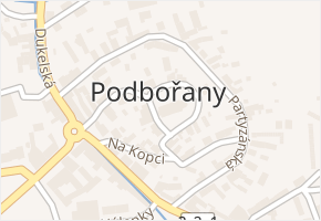 Na Barborce v obci Podbořany - mapa ulice