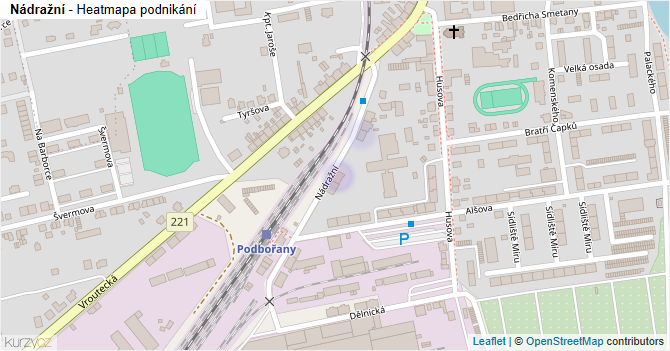 Nádražní - mapa podnikání