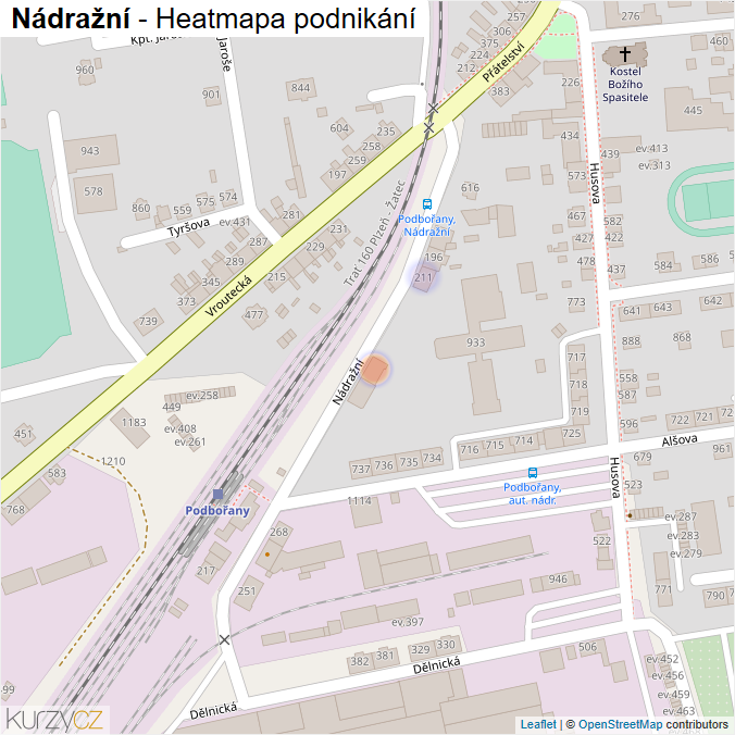 Mapa Nádražní - Firmy v ulici.