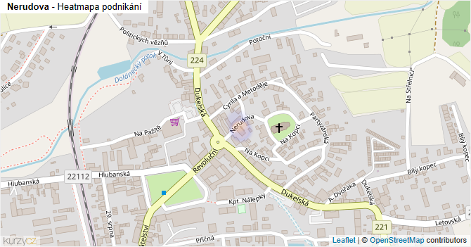 Nerudova - mapa podnikání