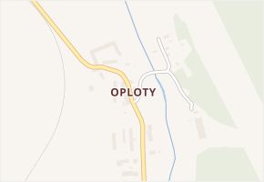 Oploty v obci Podbořany - mapa části obce