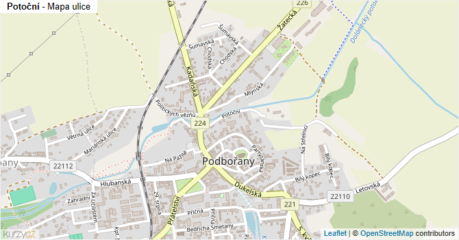 Potoční - mapa ulice