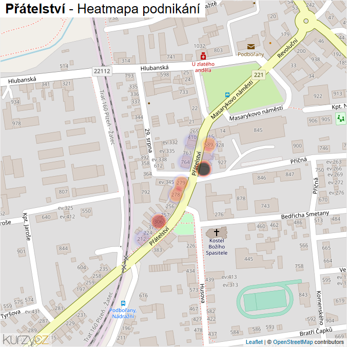 Mapa Přátelství - Firmy v ulici.