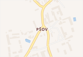 Pšov v obci Podbořany - mapa části obce