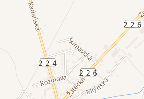 Šumavská v obci Podbořany - mapa ulice