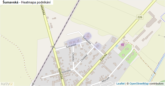 Šumavská - mapa podnikání