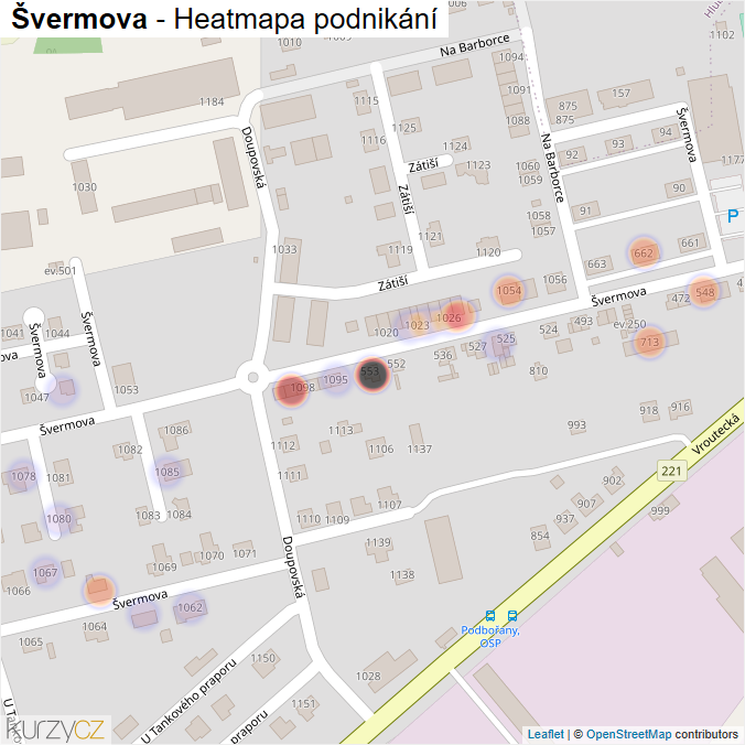 Mapa Švermova - Firmy v ulici.