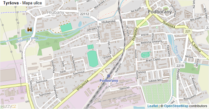 Tyršova - mapa ulice
