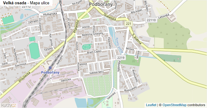 Velká osada - mapa ulice