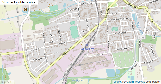 Vroutecká - mapa ulice