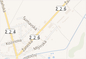 Žatecká v obci Podbořany - mapa ulice