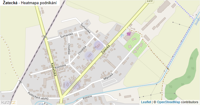 Žatecká - mapa podnikání