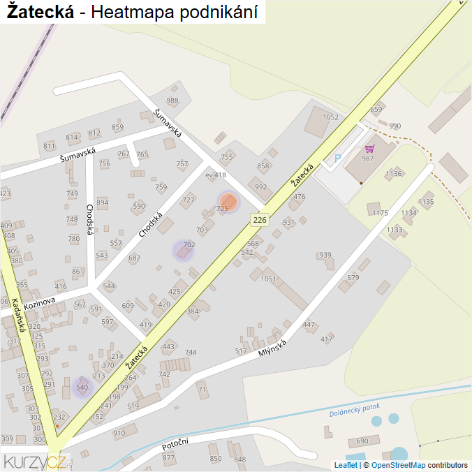 Mapa Žatecká - Firmy v ulici.