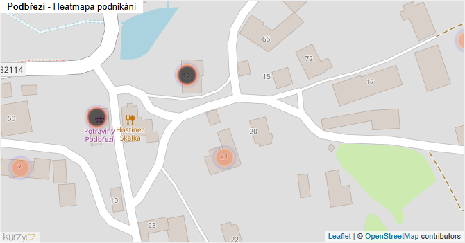 Podbřezí - mapa podnikání