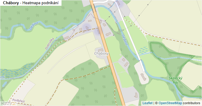 Chábory - mapa podnikání