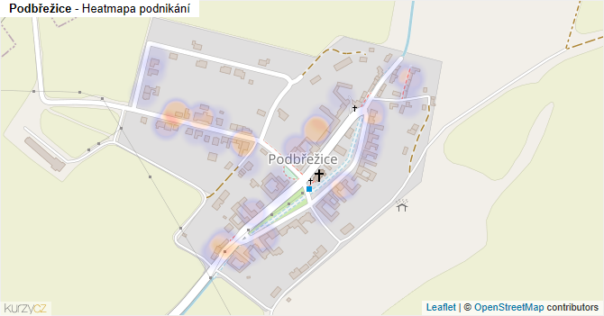 Podbřežice - mapa podnikání