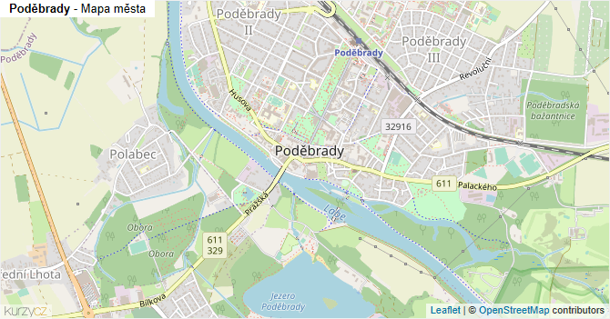 Poděbrady - mapa města